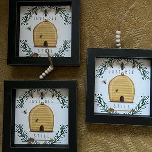 NWT Bee Themed Framed Art